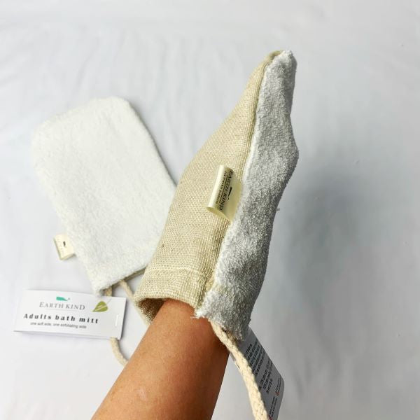 Eco-friendly exfoliating cotton bath mitt