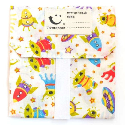 Sandwich wrapper Aliens (white background with multicoloured aliens)