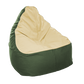 Eco-friendly bean bag Cream Forest (cream seat with forest green base)