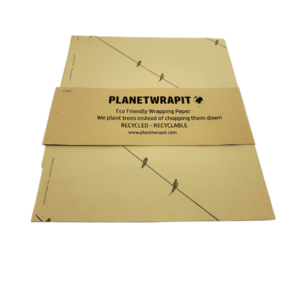 Eco-friendly wrapping paper Birds on a wire Natural