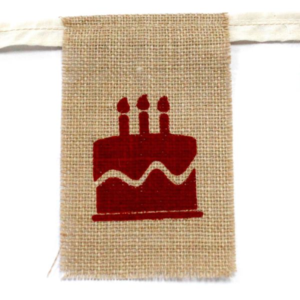Natural jute bunting birthday