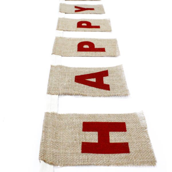 Natural jute bunting birthday