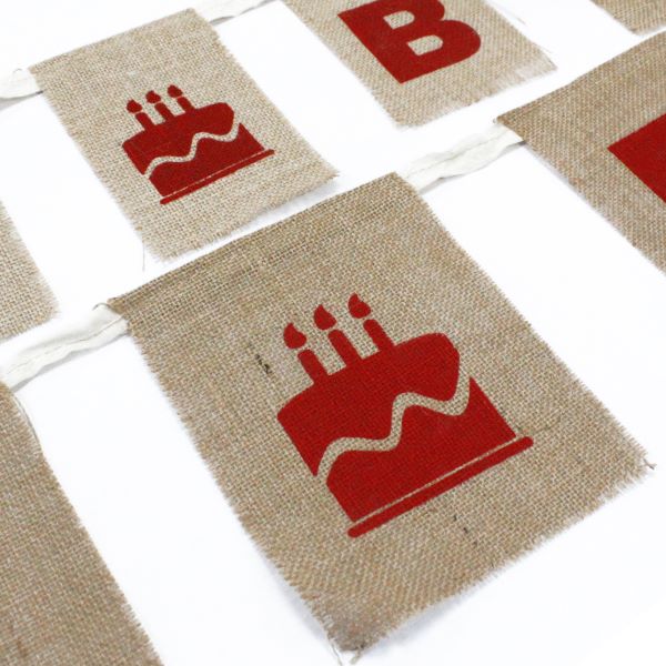 Natural jute bunting birthday