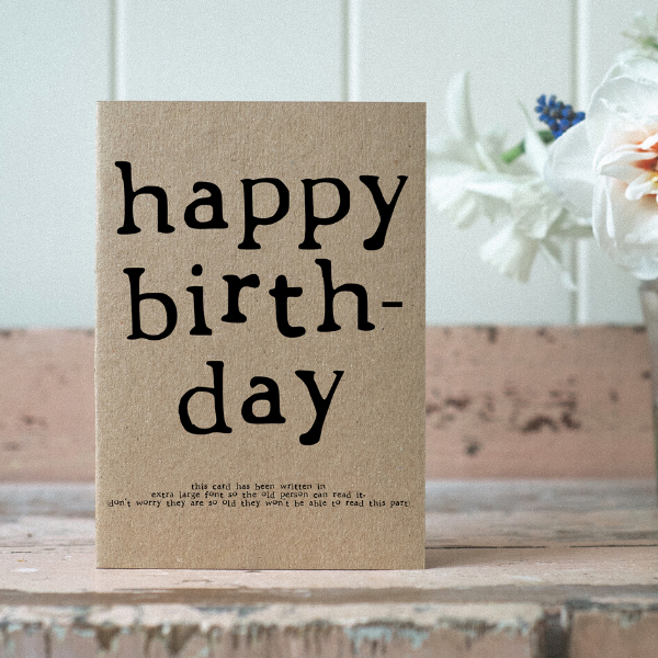 Eco card birthday extra large