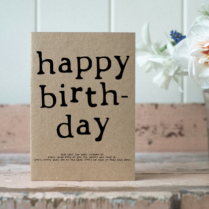 Eco card birthday extra large