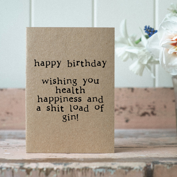 Eco card birthday gin