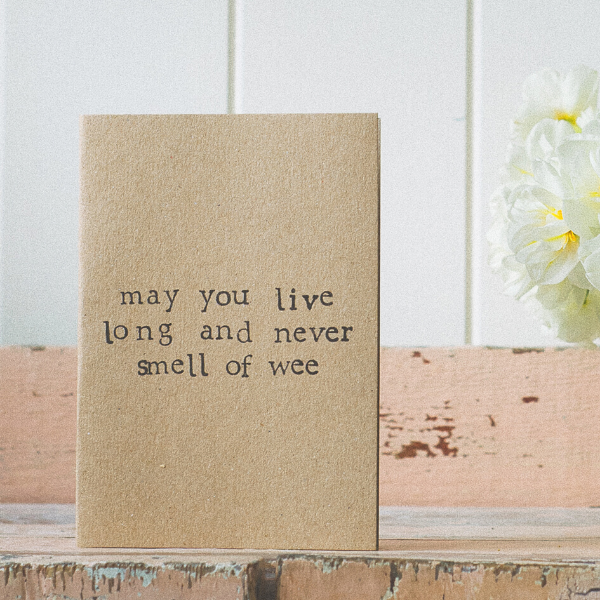 Eco card birthday smell wee