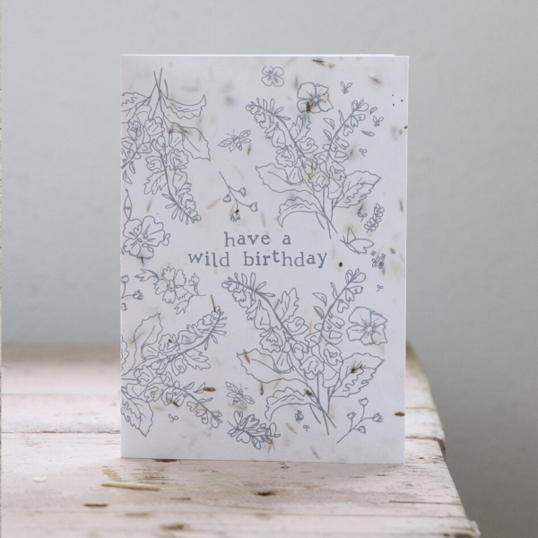 Eco card birthday wild seeded