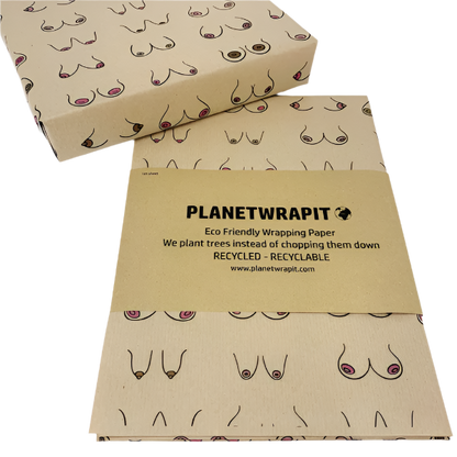 Eco-friendly wrapping paper Brown with boobs design