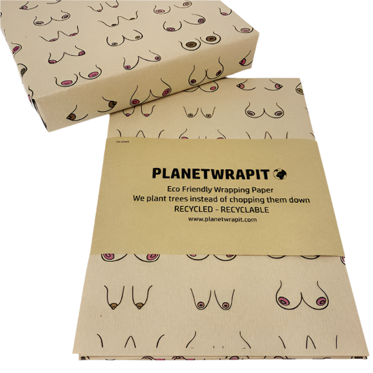 Eco-friendly wrapping paper Brown with boobs design