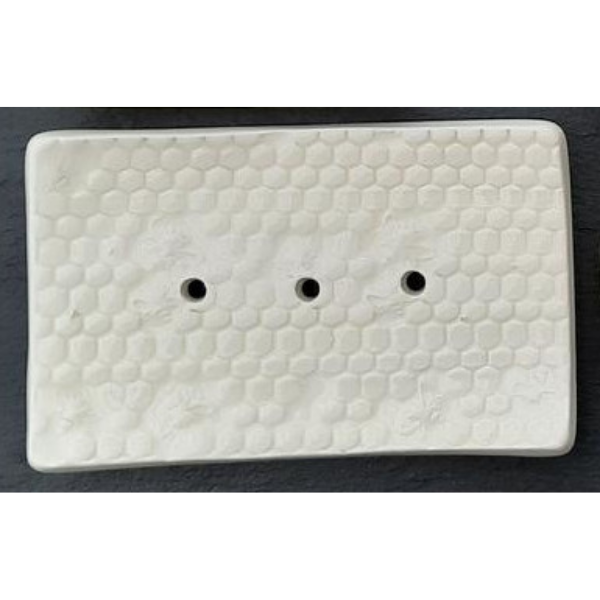 Ceramic soapdish Bee Oblong cream