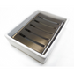 Ceramic and metal soapdish white