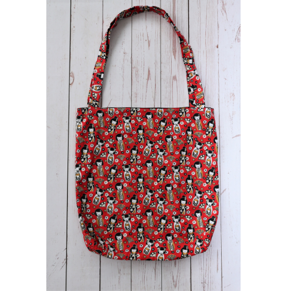 Cotton tote bag red geisha