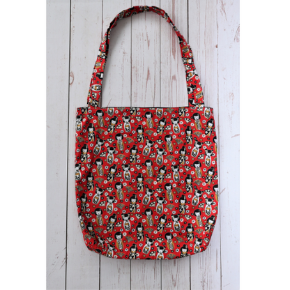Cotton tote bag red geisha