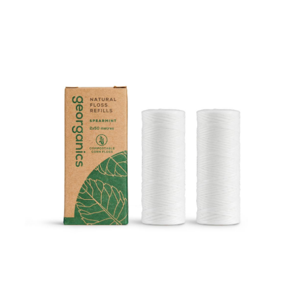 Georganics vegan dental floss spearmint refills