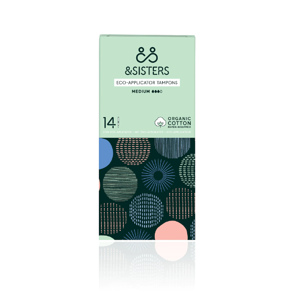 Eco-applicator tampons Medium in cardboard box