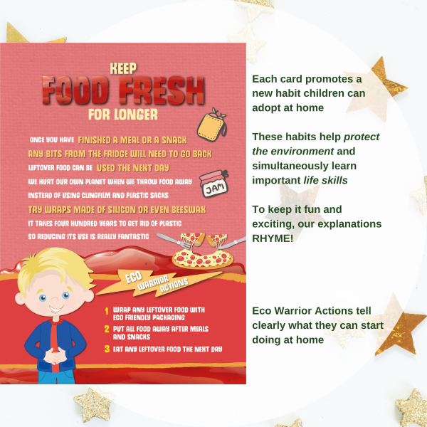 Eco warriors card set in upcycled pouch