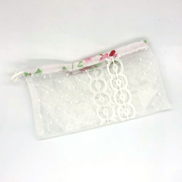 Reusable face wipes with basket and washbag Floral