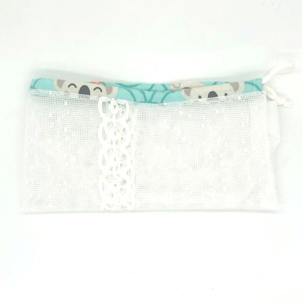 Reusable face wipes with basket and washbag Koala