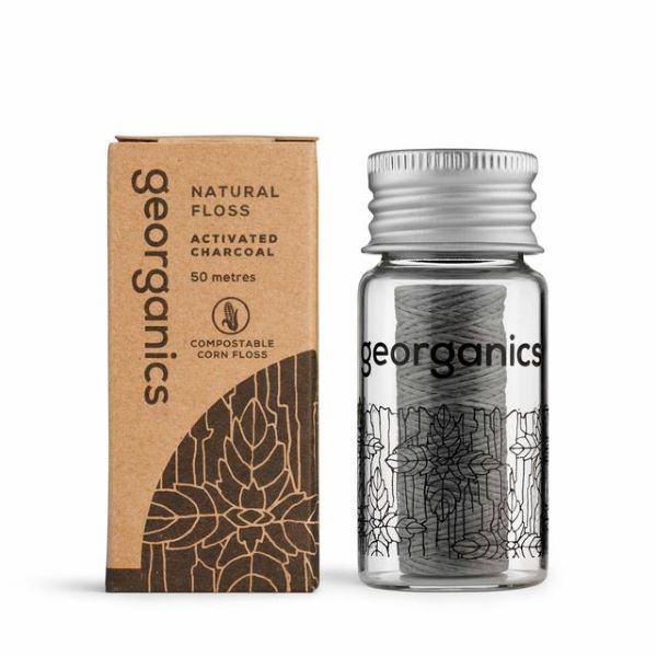 Georganics vegan dental floss activated charcoal refills