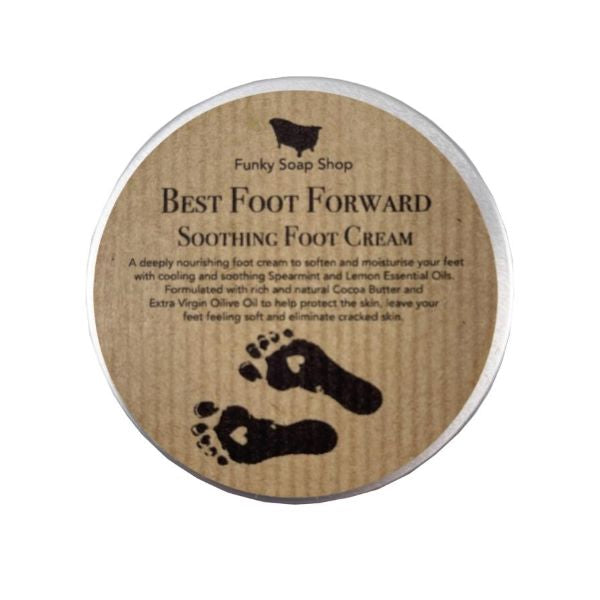 Soothing foot cream in aluminium tin 'Best foot forward'