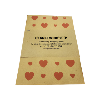 Eco-friendly wrapping paper Hearts Natural