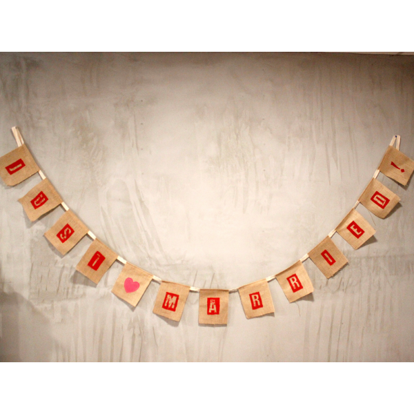 Jute bunting just married