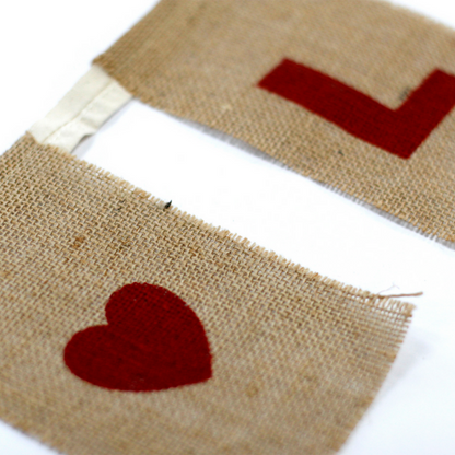 Jute bunting I love you