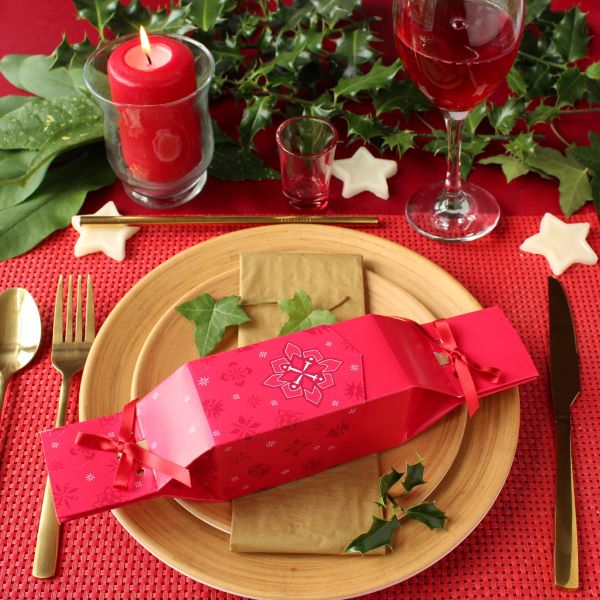 Keep this cracker Reusable Christmas cracker on table Jewel Red