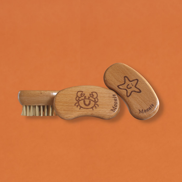 Eco-friendly kids' nail brush Cute crab and Smiley starfish design