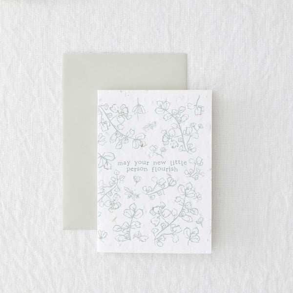 Eco card -  baby Seeded 'May your new little person flourish'