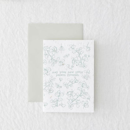 Eco card -  baby Seeded 'May your new little person flourish'