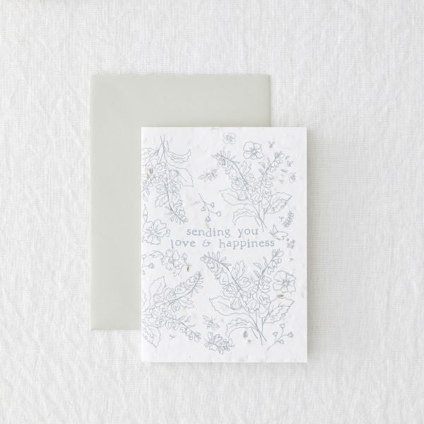 Eco card - love - 'Sending you love & happiness'