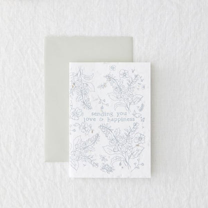 Eco card - love - 'Sending you love & happiness'