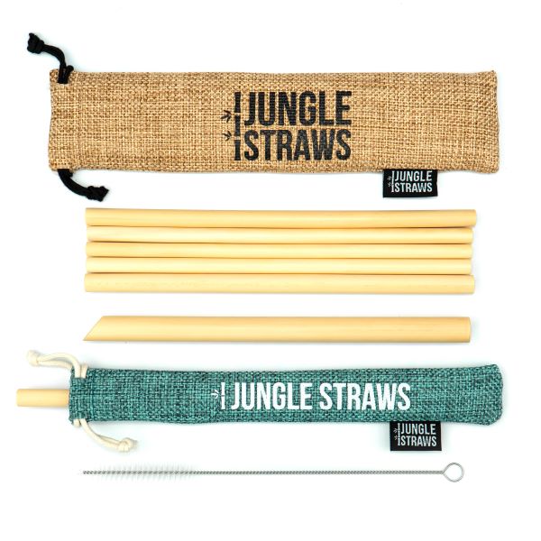 Eco-friendly bamboo and jute straw set Marine