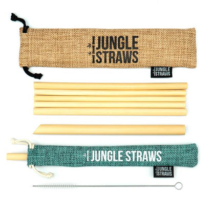 Eco-friendly bamboo and jute straw set Marine