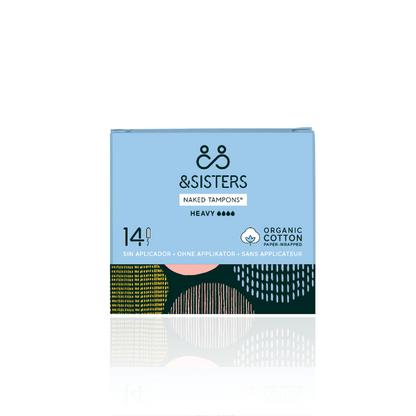 Organic and plastic-free tampon pack in cardboard packaging Heavy
