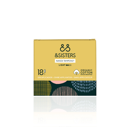 Organic and plastic-free tampon pack in cardboard packaging Light