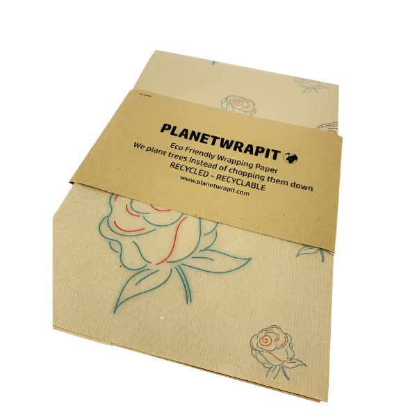 Kraft wrapping neon rose