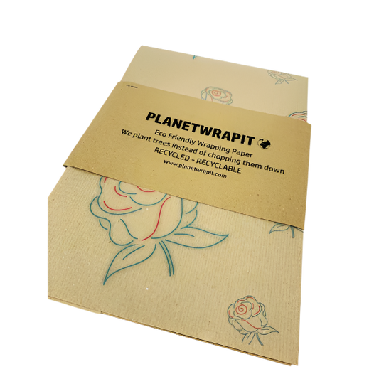 Kraft wrapping neon rose