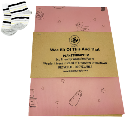 Eco-friendly wrapping paper New baby Ash pink