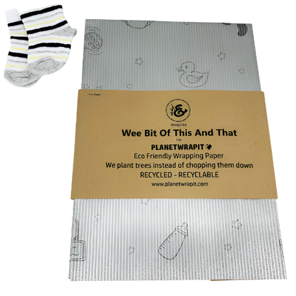 Eco-friendly wrapping paper New baby Silver