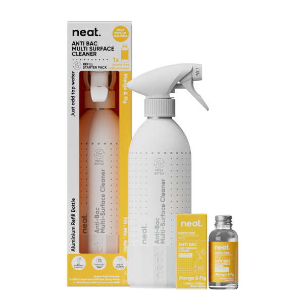 Eco-friendly Anti-bac multi surface cleaner starter set - bottle and refill, Mango and Fig