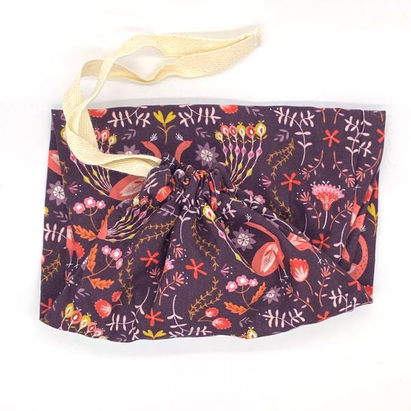 Reusable fabric bottle bag Peacock