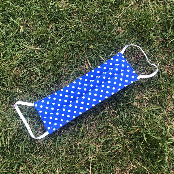 Reusable mask Blue with little white dots