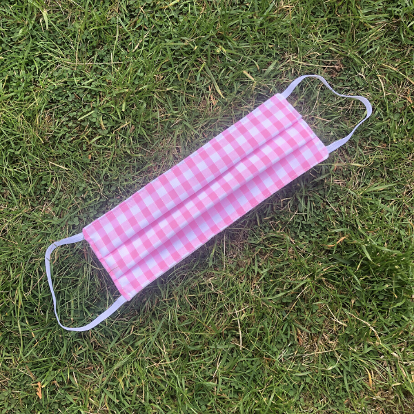 Reusable mask Pink check