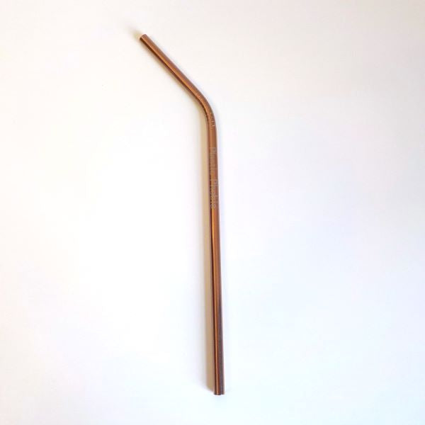 Rose gold angled straw