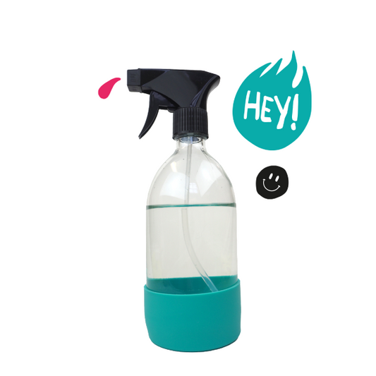 Silicone bottle (blue) boot on bottle