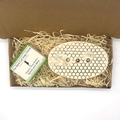 Eco-friendly soap and soapdish set Green