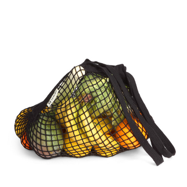 Long-handled string bag black